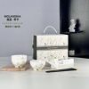 Modantic Ceramic Tableware Four Bowls Four Spoons Gift Set New Bone China Tableware Bowl and Chopsticks Set Box Mu Xiaoxun Bowl and Spoon