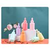 In stock macaron essential oil bottle 30ml color flat shoulder essence bottle cosmetics sub-packaging small sample bottle dropper small bottle