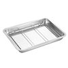 Stainless Steel Square Plate with Mesh Oil Control Rack, Drain Rack, Barbecue Frying Drain Tray, Cooked Food Display Rack, Commercial Stall