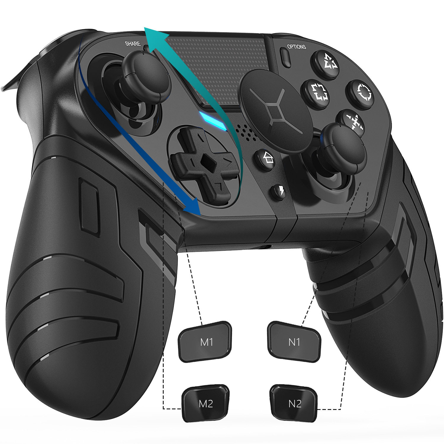 Ps4 Game Controller Silicone Grip Module with Vibration for Pc, Mobile, Steam, and Ps4 Elite Game Consoles
