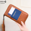Cross-Border New Rfid Passport Bag Large Capacity Long Zipper Passport Wallet Multi-Functional Travel Storage Document Bag