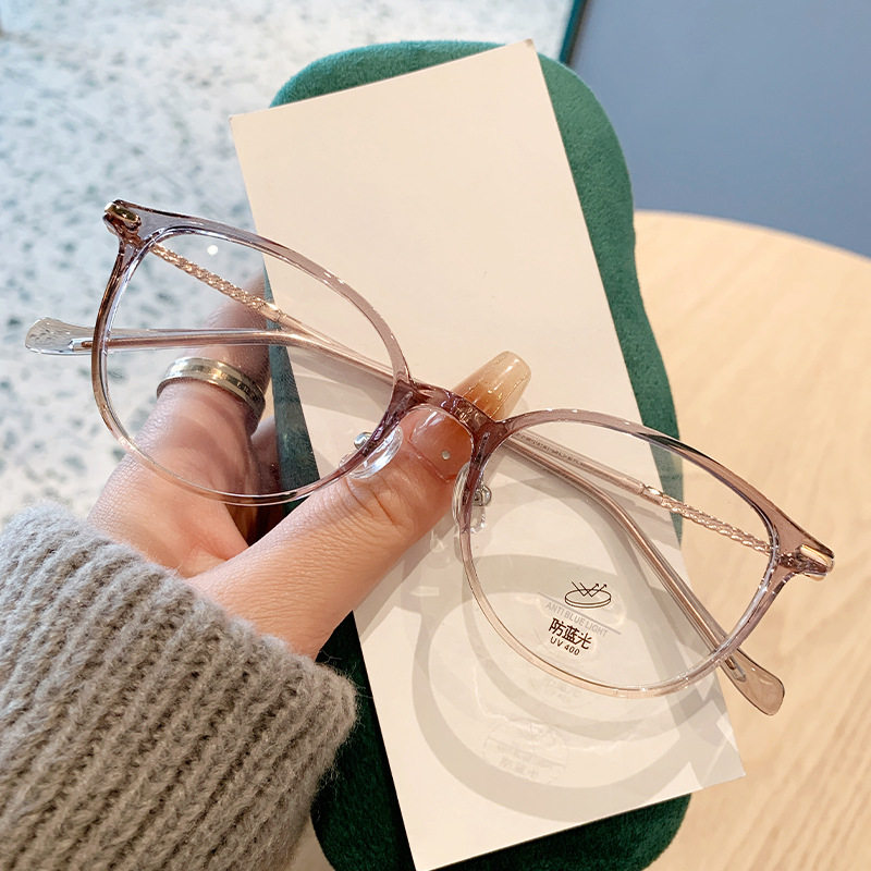 Black Frame Advanced Sense Glasses Women's Power-adjustable Myopia Lenses Anti-blue Light Eye Frame Large Face Display