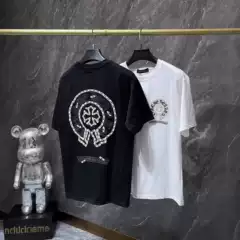 Embroidery 2026 Chrome Hearts New Trendy Brand Beaded Short-Sleeve T-Shirt for Men and Women, Loose Fit, Light Luxury, Versatile