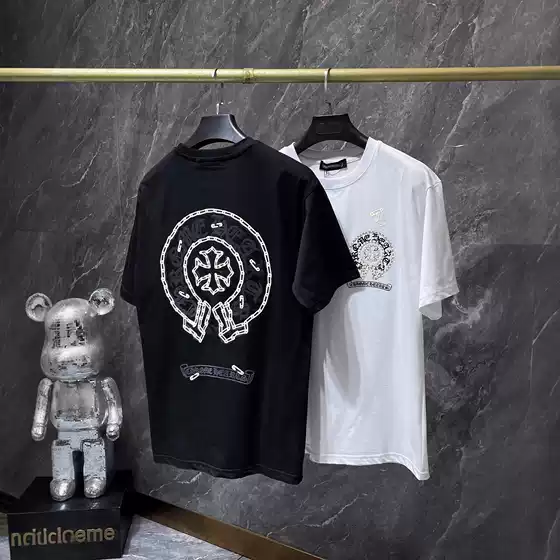 Embroidery 2026 Chrome Hearts New Trendy Brand Beaded Short-Sleeve T-Shirt for Men and Women, Loose Fit, Light Luxury, Versatile