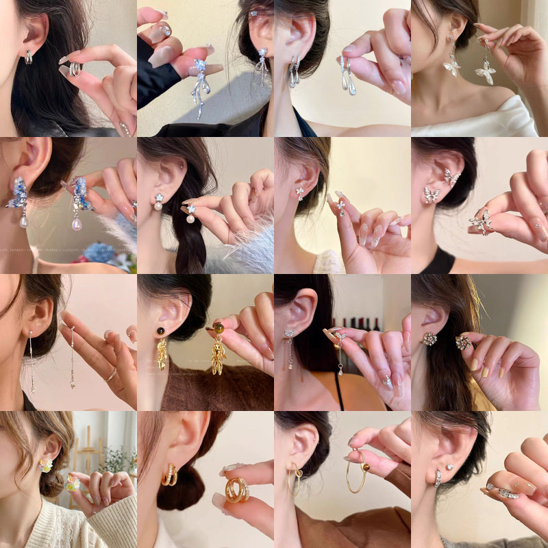 ต่างหูเงิน S925 สำหรับผู้หญิง ต่างหูสตั๊ดกระดูกหู เครื่องประดับหูสุดเฉพาะกลุ่ม ขายส่ง ต่างหูไฮเอนด์อเนกประสงค์ คลิปหนีบหูสง่างามรุ่นใหม่ปี 2026