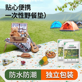 Outdoor Camping Disposable Picnic Mat Portable Waterproof Thickened Oil-proof Floor Mat Tablecloth Damp-proof Mat for Outings Lawn Mat