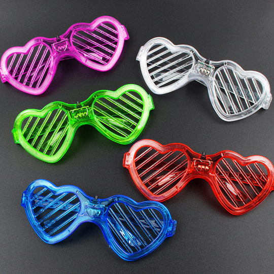 Luminous Glasses Led Glasses Love Heart Fluorescent Cold Light Glasses Bar Activities Children's Luminous Toys