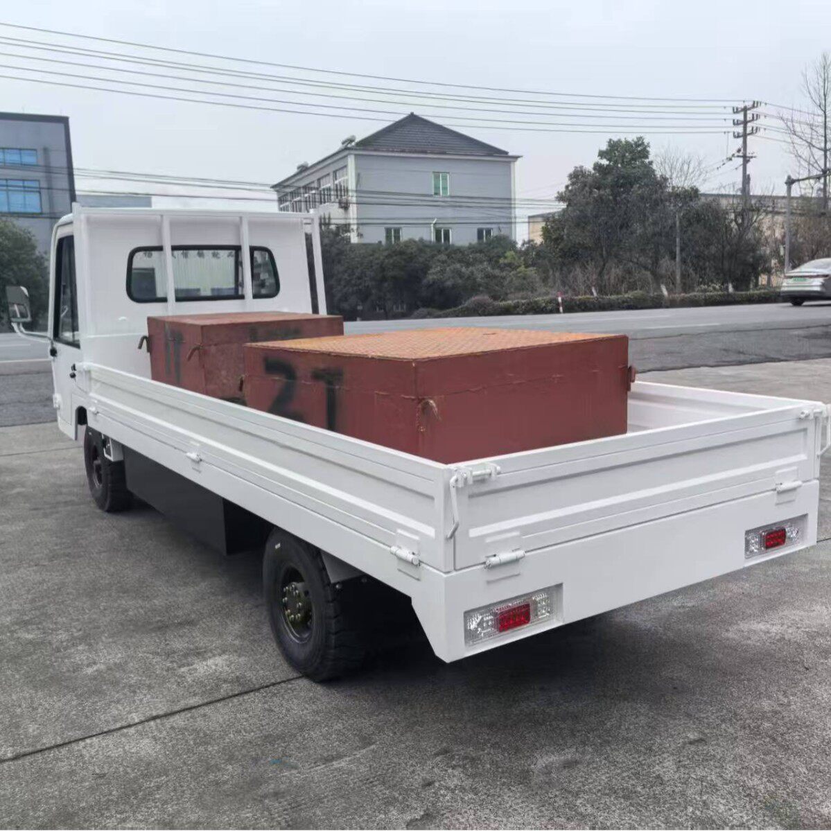 3吨电动货车试重车辆电动平板货车工厂三吨2座电动平板车