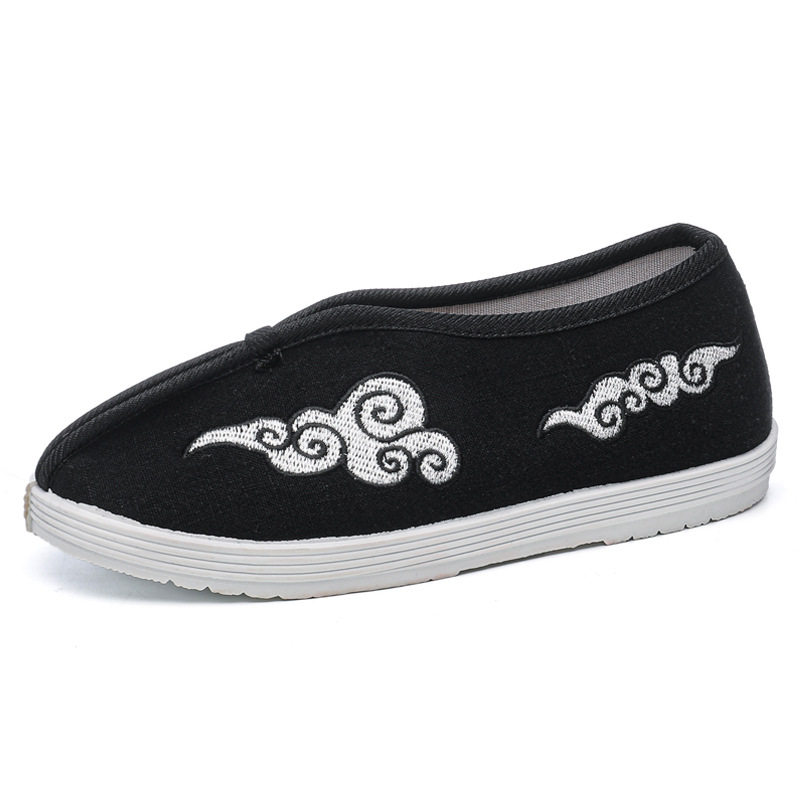 Children's Hanfu Shoes Ancient Style Girl's Embroidered Shoes Chinese Style Boy's Ancient Costumes Performance Shoes Old Beijing Cloth Shoes Soft Black Sole