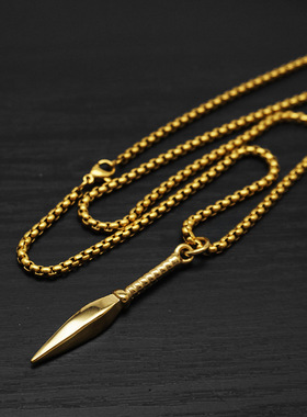 跨境吊坠矛头钛钢吊坠项链男饰品