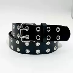 Fashion American-Style Internet Celebrity Full-Hole Belt for Women, Hip-Hop Punk Trendy Double-Row Belt, Cool Waist Belt, New Cross-Border Wholesale