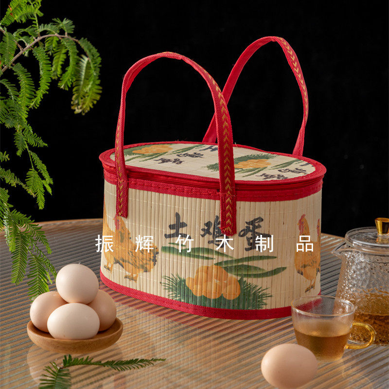 Native eggs bamboo basket bamboo woven bamboo products boutique bamboo basket bamboo basket pheasant grass eggs zongzi packaging box