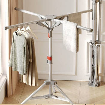 Umbrella-Type Quick-Folding Mobile Clothes Drying Rack, Retractable and Space-Saving, Floor-Standing Indoor and Outdoor Home Balcony Drying Rack