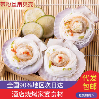 Fresh Frozen Vermicelli Scallops 6 Pieces for Hotel Commercial Large Half-Shell Scallops Semi-Finished Frozen Seafood Barbecue Wholesale