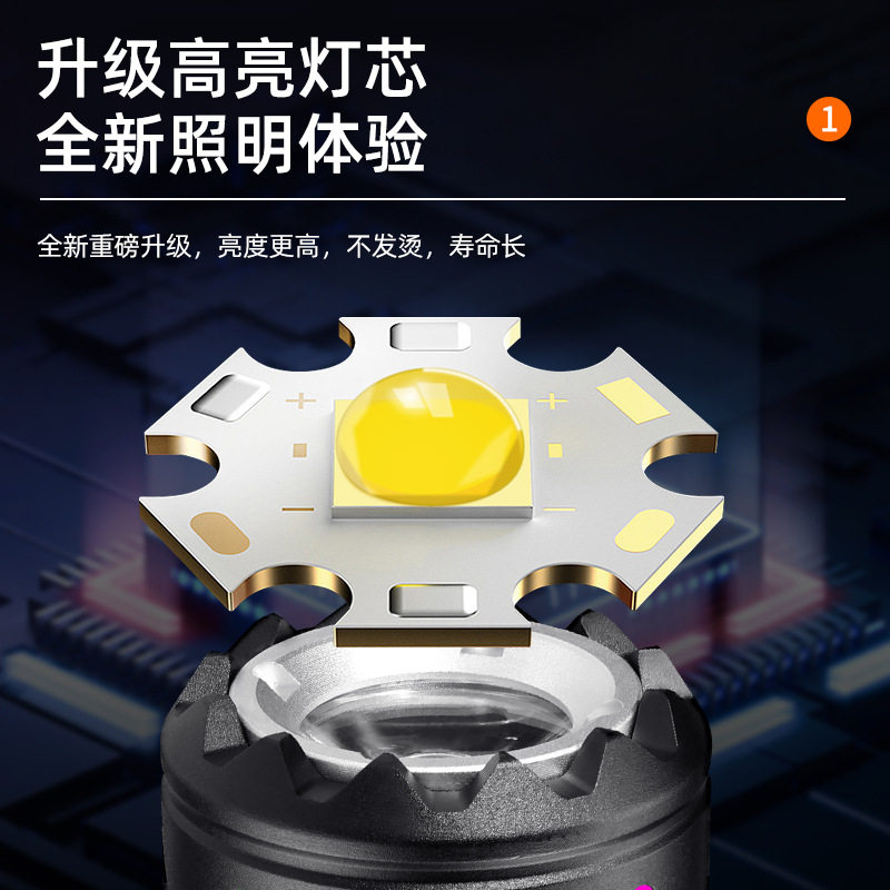 Cross-Border Popular Mini Flashlight Simple Strong Light Laser Cannon Multi-Function Flashlight Powerful Handheld Flashlight