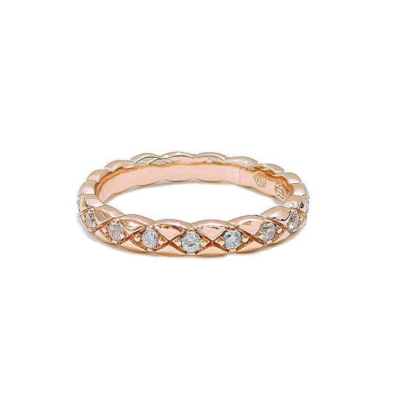 Xiangjia High version narrow version wide version ring plated 18K gold coco rhombus diamond ring CNC carved bracelet