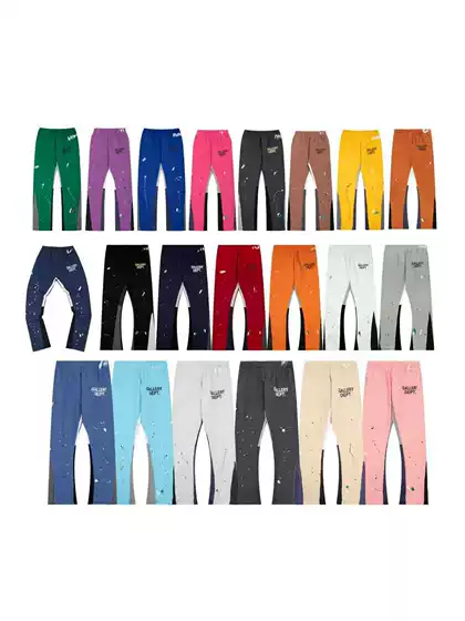 Cross-Border Foreign Trade Gallery Dept Hand-Painted Splash-Ink Graffiti Color-Blocking Long Pants Unisex Loose Casual Straight-Leg Sweatpants