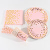Pink Hot Stamping Polka Dot Paper Plate Paper Cup Set Wholesale Birthday Party Supplies Paper Plate Disposable Cake Plate in Stock