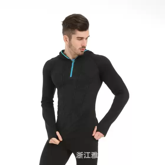 Gymshark Cross-Border Quick-Drying Yoga Fitness Seamless Top with Hood, Rainproof, Tight-Fitting, Moisture-Wicking and Sweat-Wicking for Fitness and Yoga
