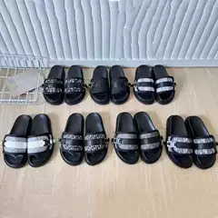 Trendy European Style Sandals for Fashion Influencers – British-Inspired Lightweight D-Letter Embroidered Belt Buckle Slip-On Flip Flops