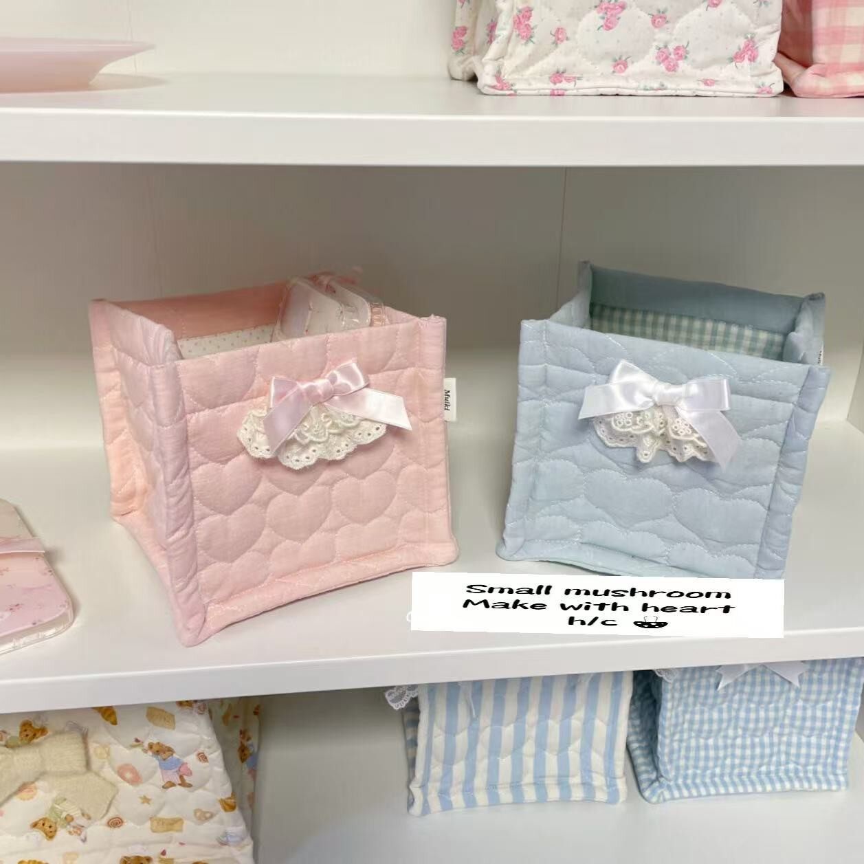 New Quilted Ins Style Storage Cute Storage Basket Home Goodies Desktop Storage Basket Sundry Storage Basket