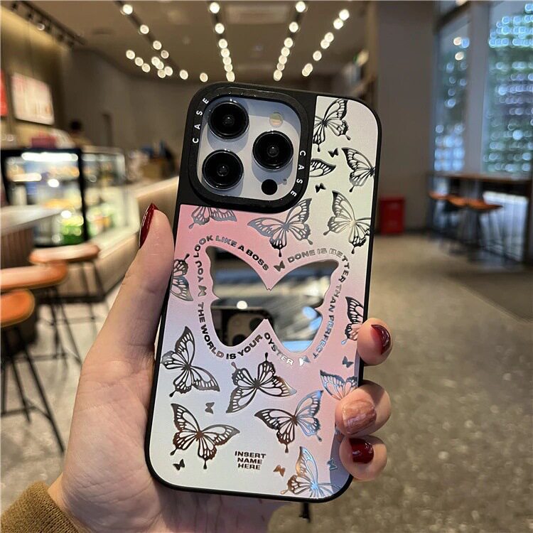Case Mobile Phone Case Apple 16 Suitable for 13Promax Niche High-End 12 Protective Cover 14 Trendy Brand Butterfly 12