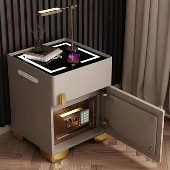 Light Luxury Smart Bedside Table Safe Invisible Integrated Household Small Multifunctional Wireless Charging Password Locker