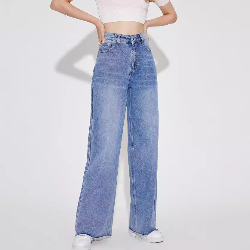 Wide Leg Straight Leg Jeans Casual Versatile Comfortable Womens Fashion for Everyday Wear Wholesale Available