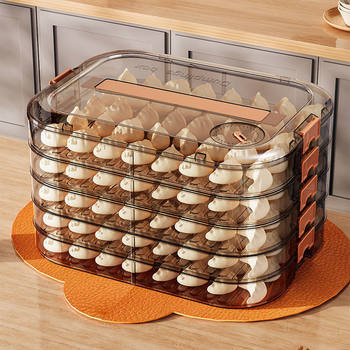 Dumpling Storage Box Household Food-Grade Crisper Multi-Layer Wonton Dumpling Quick-Freezing Box Closed Food Storage Box