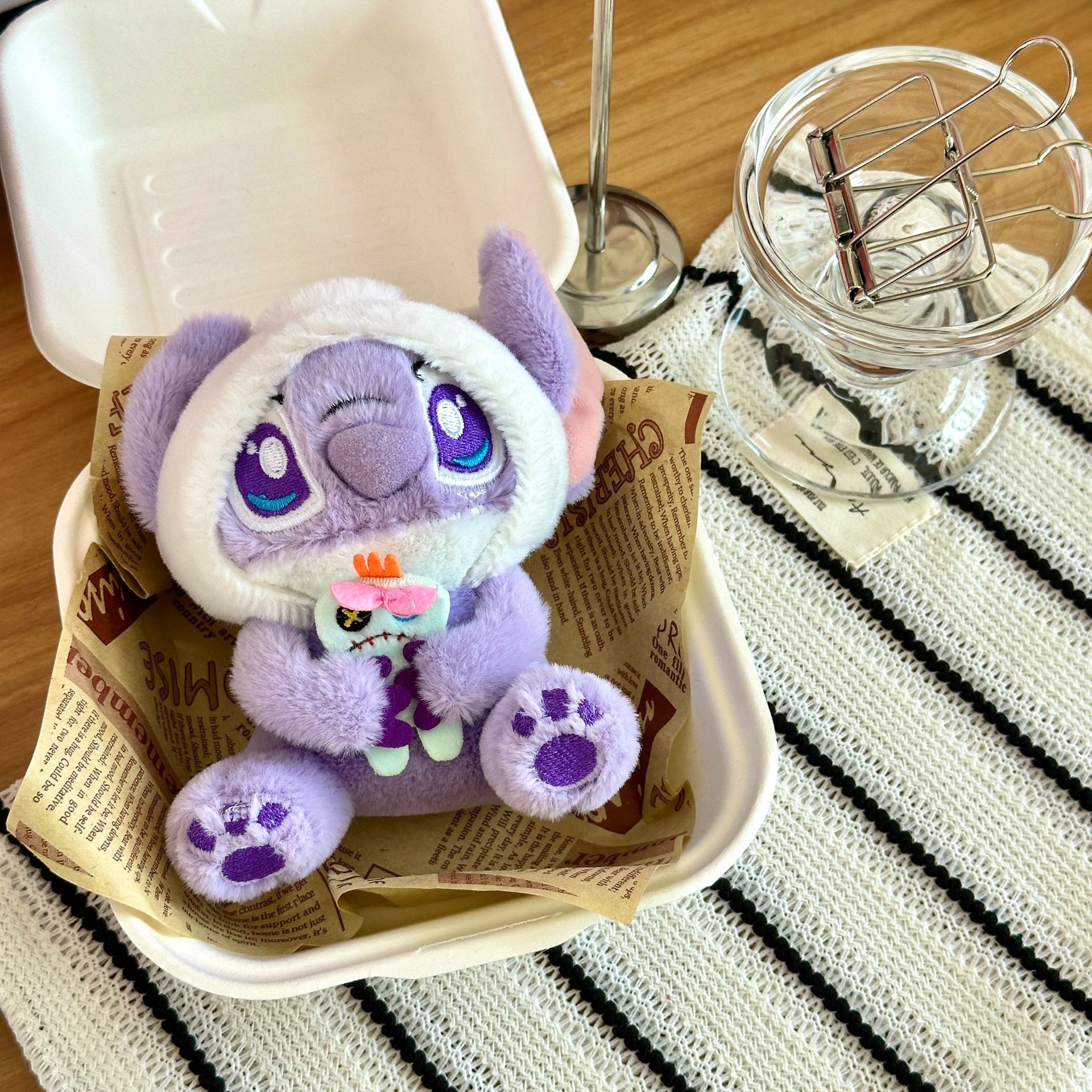 可爱萌帽子史迪仔挂件卡通毛绒玩具公仔包包挂饰玩偶钥匙扣布娃娃