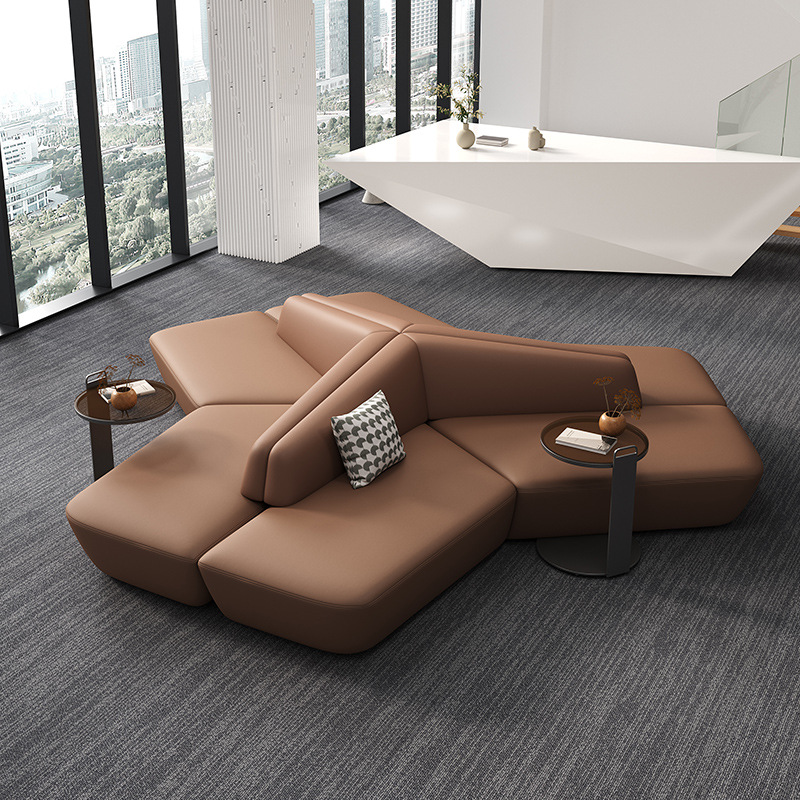 售楼处洽谈沙发酒店大厅大堂商务接待会客银行休息区等候皮艺沙发