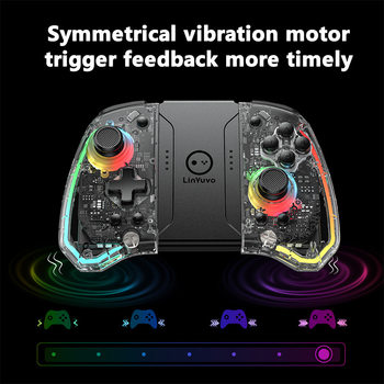 switch Bluetooth left and right handle color light six-axis body sense continuous hair wake-up RGB light OLED wireless handle KS40