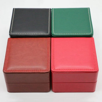 Wholesale Pu Leather Watch Storage Box Flip-Top Pull-String Watch Box Manufacturer Customized Single Rounded Corner Watch Box Gift Box