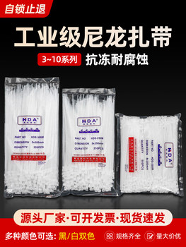 Nylon Cable Ties Plastic Binding Straps Self-Locking Straps Strangulation Dog Buckle 4X200 Tensioner Fixed Straps