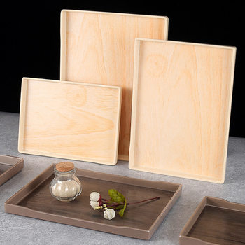 Japanese-style Tray Imitation Wood Grain melamine Tableware Hotel Restaurant Bar KTV Dinner Tray Tea Tray Upper Dish Plastic Tray