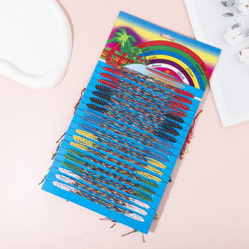 European and American Cross-Border Hot-Selling 100 Ethnic Style Lucky Red Rope Friendship Bracelets Woven Rainbow Bracelet Set Wholesale