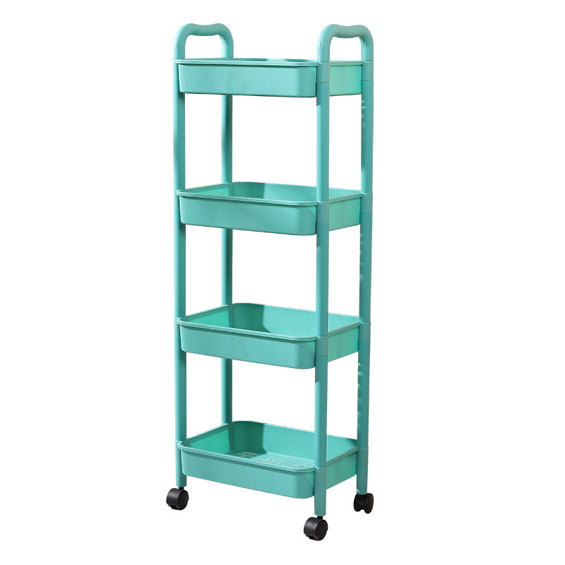 Trolley Storage Rack Kitchen Floor-Standing Multi-Layer Snack Baby Living Room Bedroom Bathroom Mobile Plastic Storage Rack
