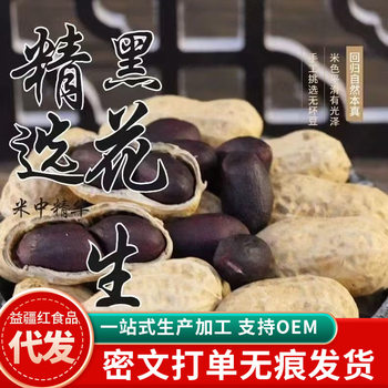 Raw Black Yunnan Peanuts, New Arrival, Purple-Skinned Black-Skinned Peanuts, Original Flavor, Stomach-Nourishing, Shelled, Black-Skinned, Selenium-Rich Raw Peanuts, Sun-Dried