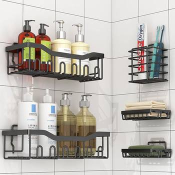 Amazon New Bathroom Rack Bathroom Storage Rack Punch-Free Wall-Hanging Toiletries Rack