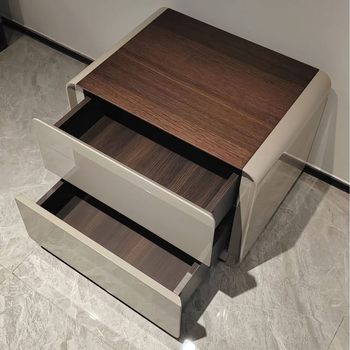 New Hot-Selling Custom Bedside Table, Light Luxury and High-End Storage Cabinet, Solid Wood Bedroom Bedside Table, Drawer-Type Storage Cabinet