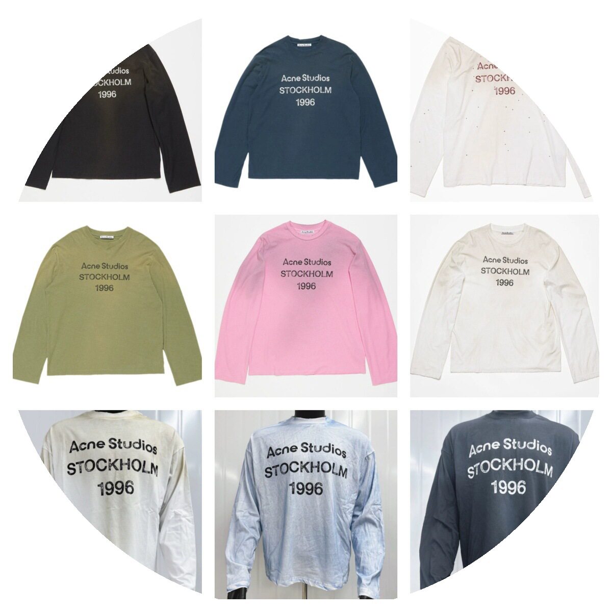 เสื้อยืดคู่รักชายหญิง แขนยาว ทรงหลวม แบบลำลอง สไตล์ไฮสตรีท แบรนด์ AC1996 ข้ามพรมแดน ลายตัวอักษรซีดและขาด