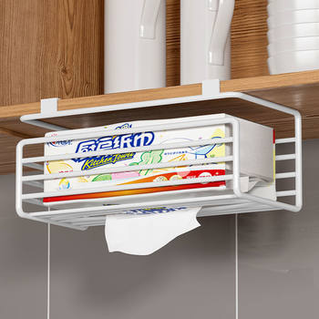 Kitchen Tissue Hanger Under Hanging Tissue Rack Hanging Punch-free Cabinet Paper Hanger Wet Tissue Roll Paper Storage Rack