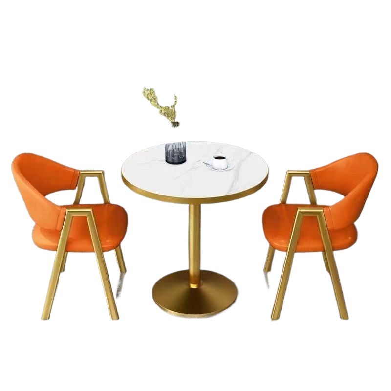 北欧现代洽谈桌椅组合接待简约小户型奶茶售楼处阳台餐桌休闲圆桌