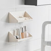 Punch-free mirror cabinet oblique storage box lipstick dressing table separated layered bathroom cosmetics storage rack