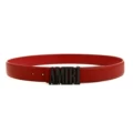 A black buckle-red