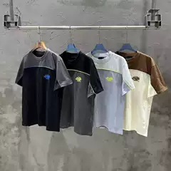 Syna World American Summer Street Embroider Logo Stitching High Street Loose Men's and Women's Casual Short-Sleeved T-Shirt Trend