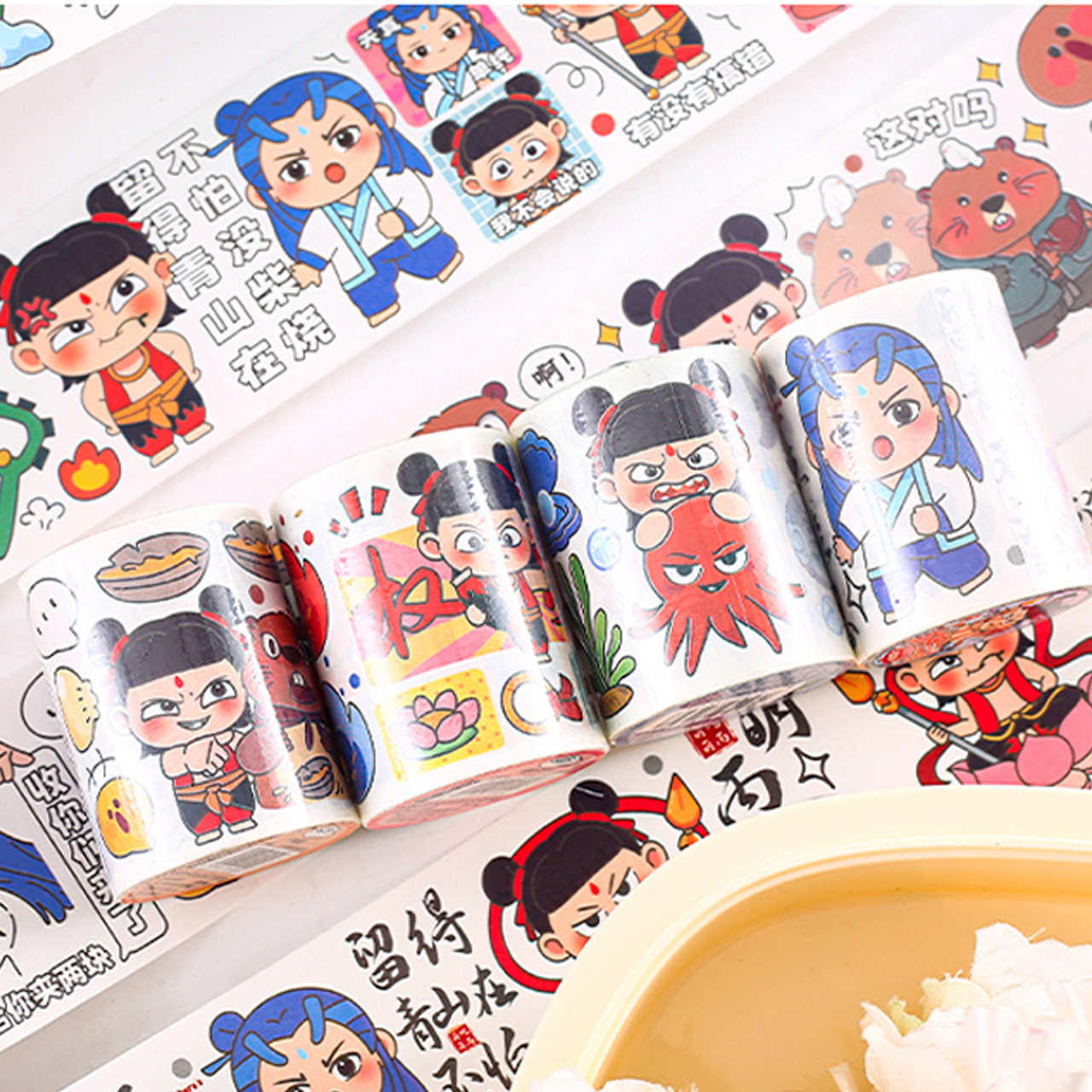 Explosions of which Ao C and paper tape cartoon high color value hand account material stickers children's fun spell stickers wholesale