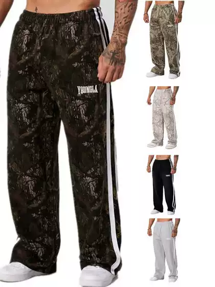 American-Style Loose Casual Camouflage Print Pants European and American Cross-Border Hot-Selling Fitness Sports Pants Men's Straight-Leg Pants Trendy