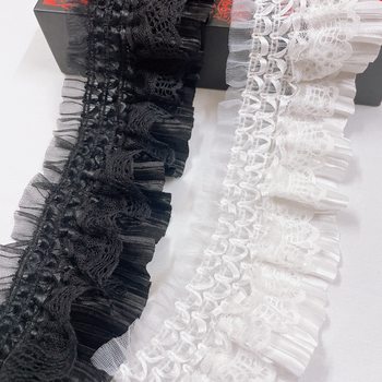 Elastic pleated lace pleated ruffled Lolita skirt cuff clothing home textile curtain accessories