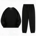 Black crewneck top and jogger pants set (silver label)